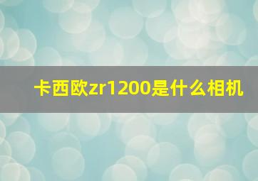 卡西欧zr1200是什么相机