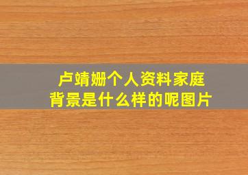 卢靖姗个人资料家庭背景是什么样的呢图片