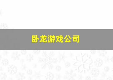 卧龙游戏公司