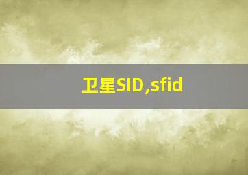 卫星SID,sfid