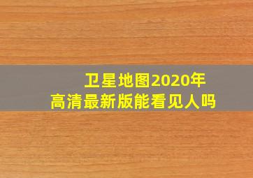 卫星地图2020年高清最新版能看见人吗