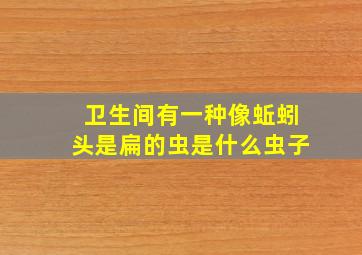 卫生间有一种像蚯蚓头是扁的虫是什么虫子