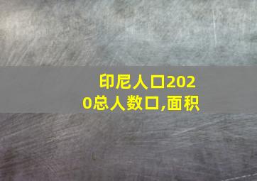 印尼人口2020总人数口,面积