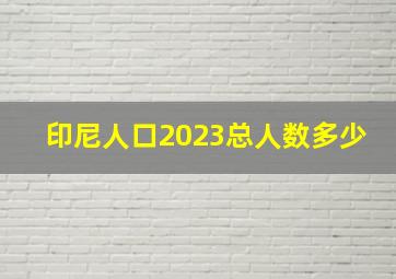 印尼人口2023总人数多少