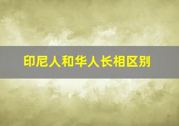 印尼人和华人长相区别