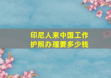 印尼人来中国工作护照办理要多少钱