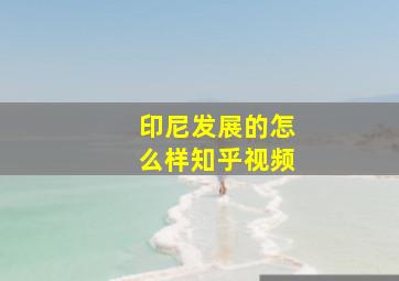 印尼发展的怎么样知乎视频