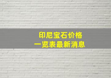 印尼宝石价格一览表最新消息