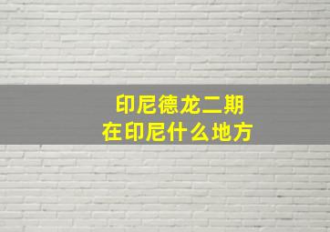 印尼德龙二期在印尼什么地方