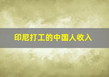 印尼打工的中国人收入