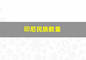 印尼民族数量