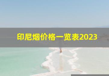 印尼烟价格一览表2023