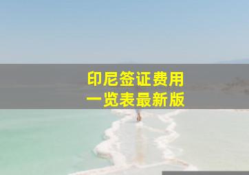 印尼签证费用一览表最新版