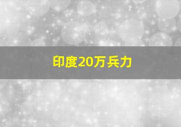 印度20万兵力