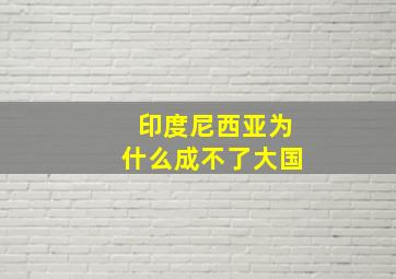 印度尼西亚为什么成不了大国