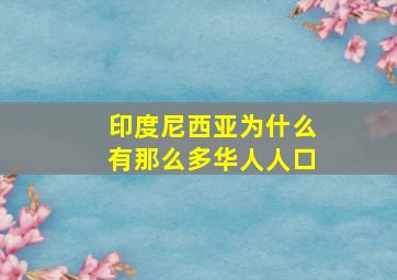 印度尼西亚为什么有那么多华人人口