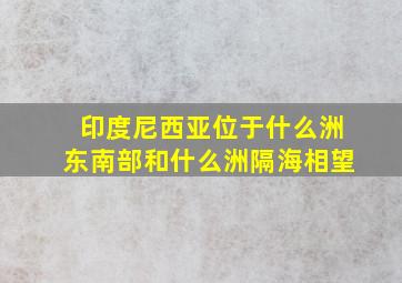 印度尼西亚位于什么洲东南部和什么洲隔海相望