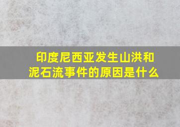 印度尼西亚发生山洪和泥石流事件的原因是什么