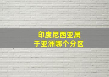 印度尼西亚属于亚洲哪个分区