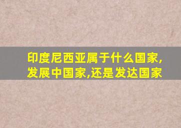 印度尼西亚属于什么国家,发展中国家,还是发达国家