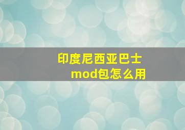 印度尼西亚巴士mod包怎么用