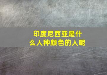 印度尼西亚是什么人种颜色的人呢