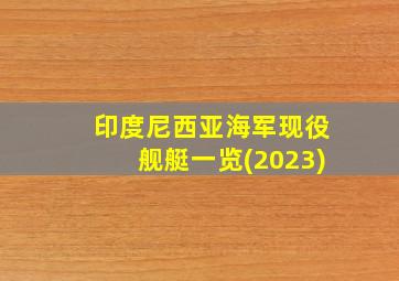 印度尼西亚海军现役舰艇一览(2023)