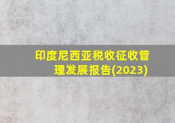 印度尼西亚税收征收管理发展报告(2023)