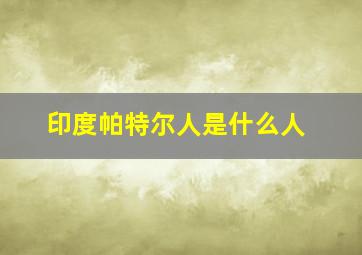 印度帕特尔人是什么人