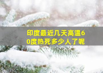 印度最近几天高温60度热死多少人了呢