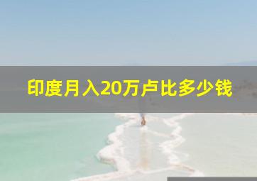 印度月入20万卢比多少钱