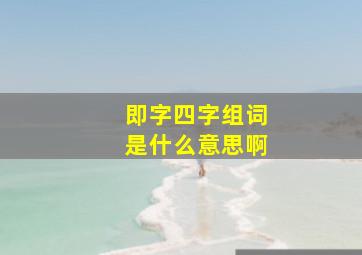 即字四字组词是什么意思啊