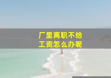 厂里离职不给工资怎么办呢