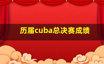 历届cuba总决赛成绩