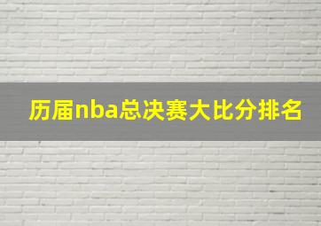 历届nba总决赛大比分排名