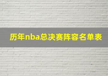 历年nba总决赛阵容名单表