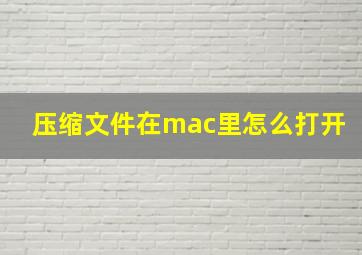 压缩文件在mac里怎么打开