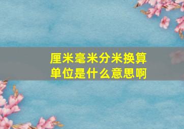 厘米毫米分米换算单位是什么意思啊