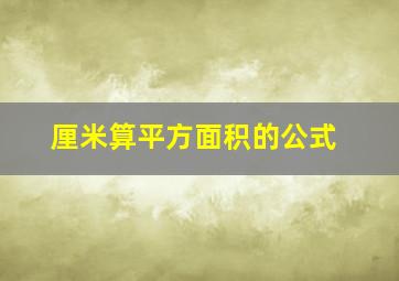 厘米算平方面积的公式