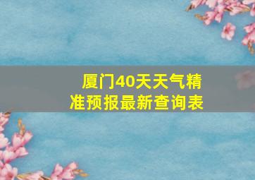 厦门40天天气精准预报最新查询表