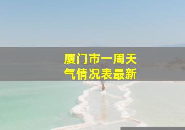 厦门市一周天气情况表最新