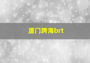 厦门跨海brt