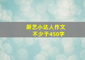 厨艺小达人作文不少于450字