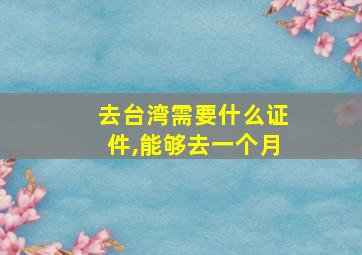 去台湾需要什么证件,能够去一个月