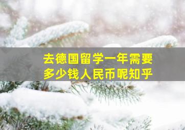 去德国留学一年需要多少钱人民币呢知乎