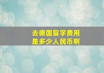 去德国留学费用是多少人民币啊