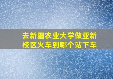 去新疆农业大学做亚新校区火车到哪个站下车