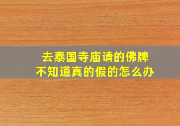 去泰国寺庙请的佛牌不知道真的假的怎么办