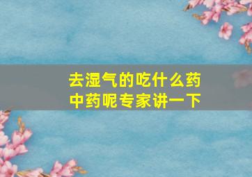 去湿气的吃什么药中药呢专家讲一下