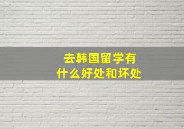 去韩国留学有什么好处和坏处